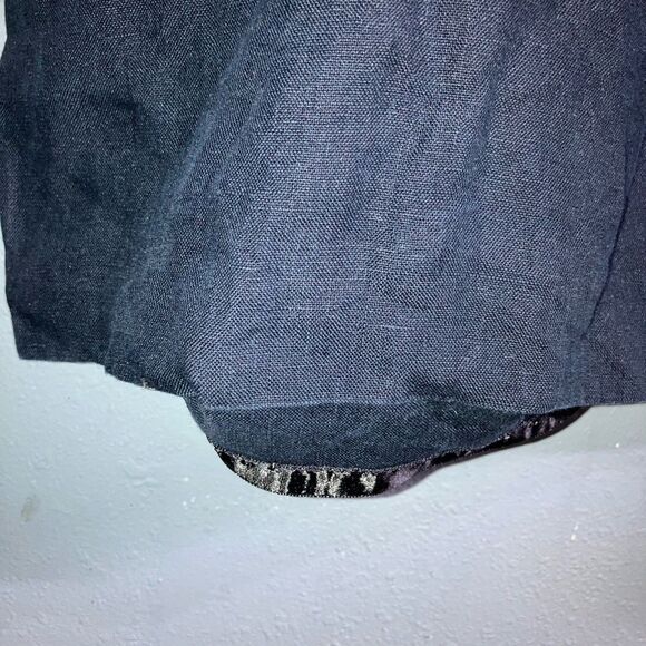 Talbots Black Midi Dress with Button Accents 100% Irish linen #736 - Picture 7 of 8